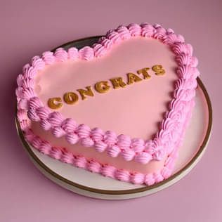 Congrats Heart Shaped Cake