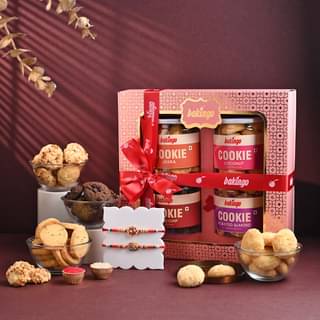 Rakhi Set of 2 With Cookies Hamper