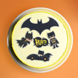 Top View of Cool Batman Theme Cake