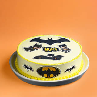 Front View of Cool Batman Theme Cake