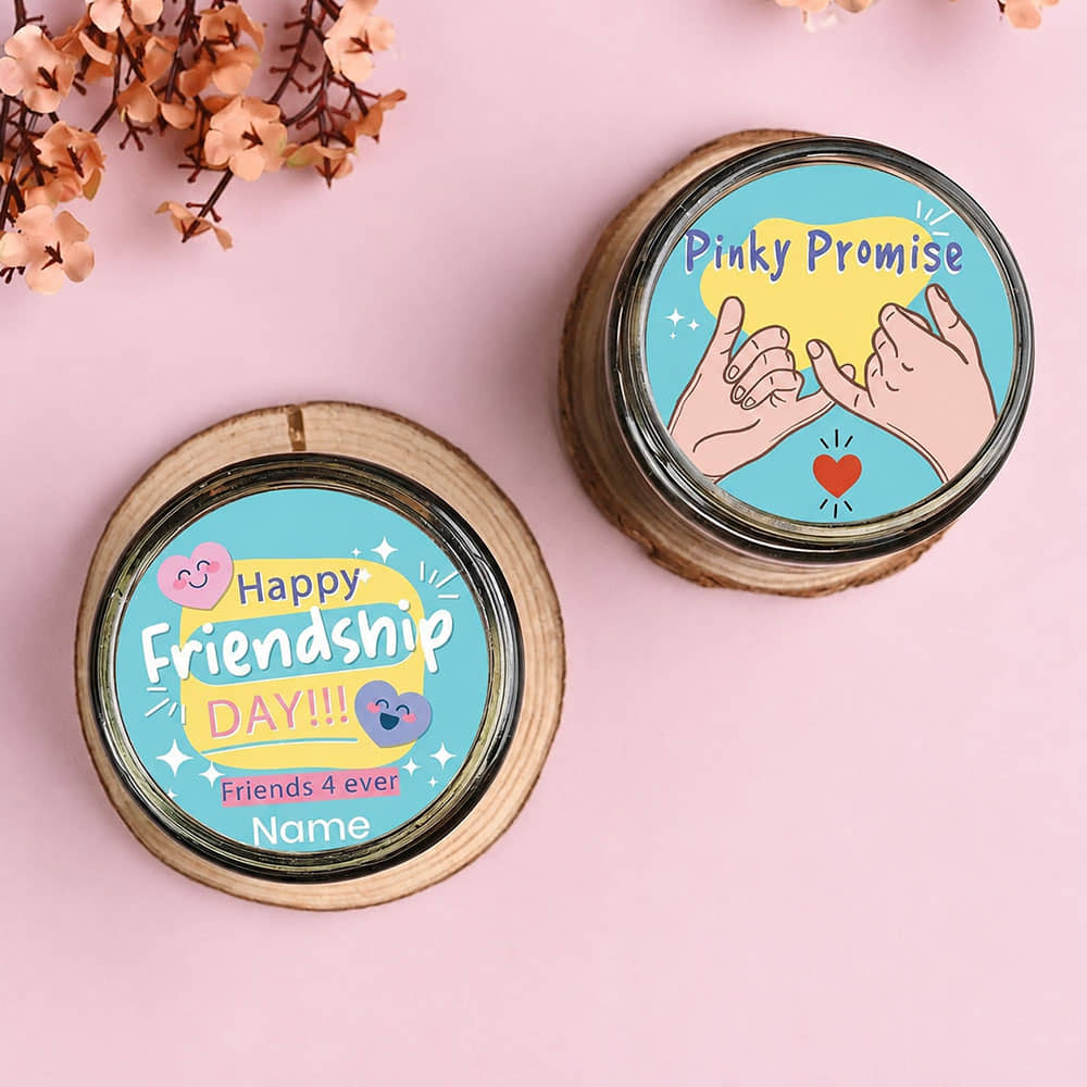 Friendship Day Chocolate Jar Cakes Duo Front View of Friendship Day Chocolate Jar Cakes Duo