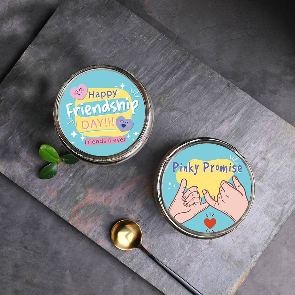 Friendship Day Velvety Jar Cakes Duo