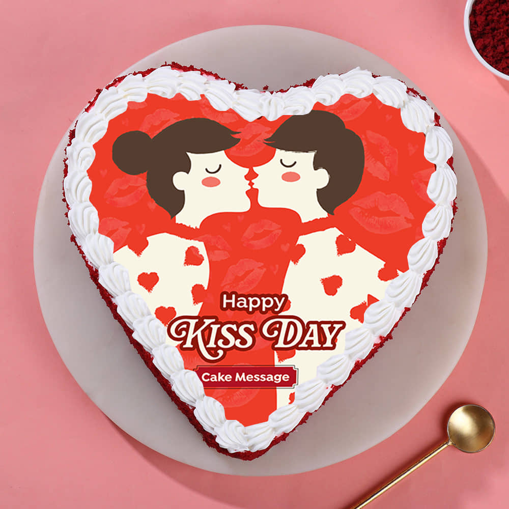 Couple Love Kiss Day Cake