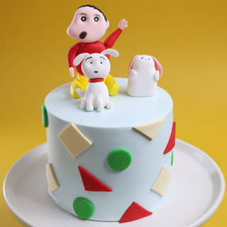 Zoom View of Shinchan with Shiro Cake