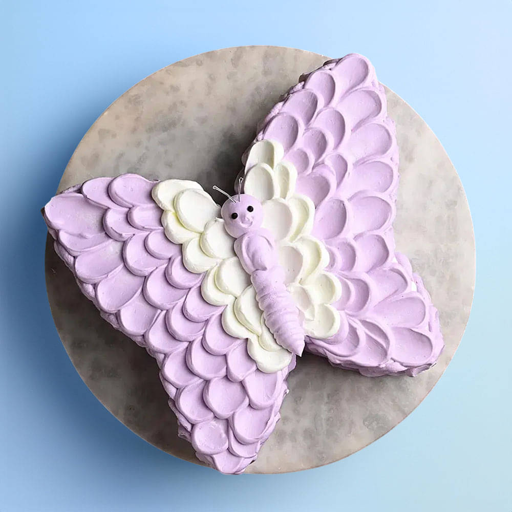 Top View of Creamy Butterfly Cake