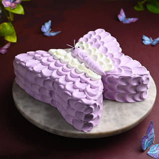 Side View Creamy Butterfly Cake