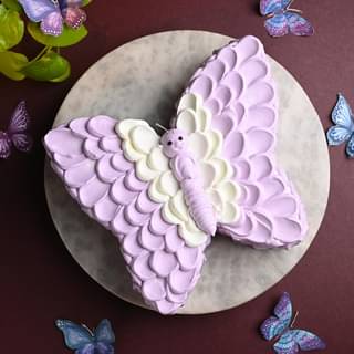 Top View Creamy Butterfly Cake