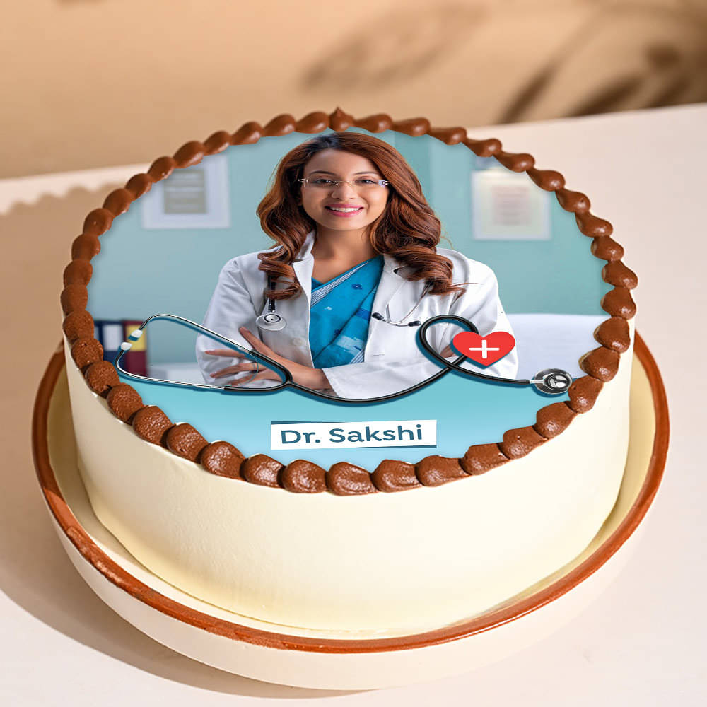 Creamy Doc Day Photo Cake