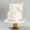 Creamy Golden Two Tier Floral Cake