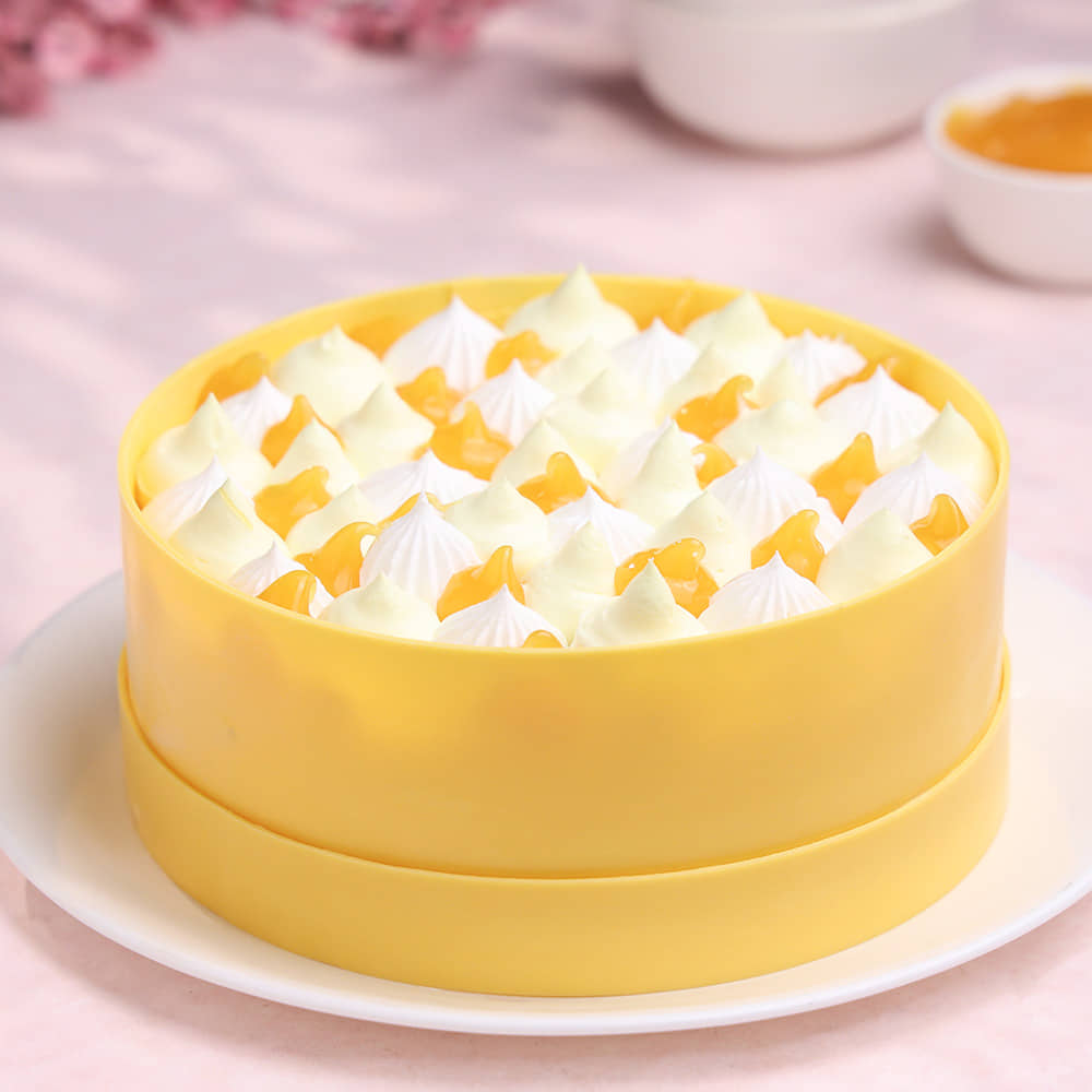 Front View of Creamy Pineapple Cake