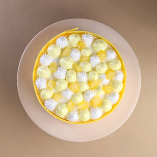 Top View of Creamy Pineapple Cake