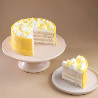 Sliced View of Creamy Pineapple Cake