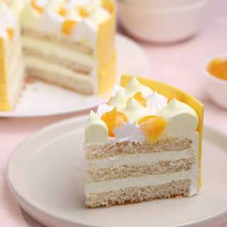 Sliced View of Creamy Pineapple Cake Sliced View of Creamy Pineapple Cake