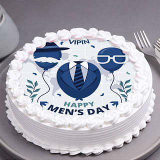 White Cream Mens Day Cake