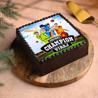 Cricket Champion Photo Cake