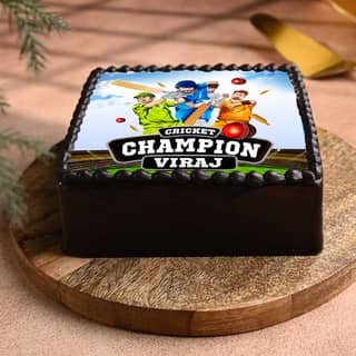 Cricket Champion Photo Cake