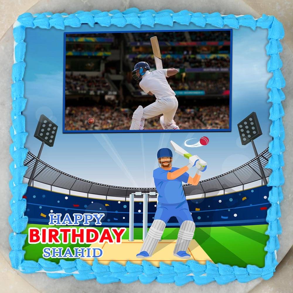 Cricket theme birthday cake topper customized on card – PartyAccessories.pk
