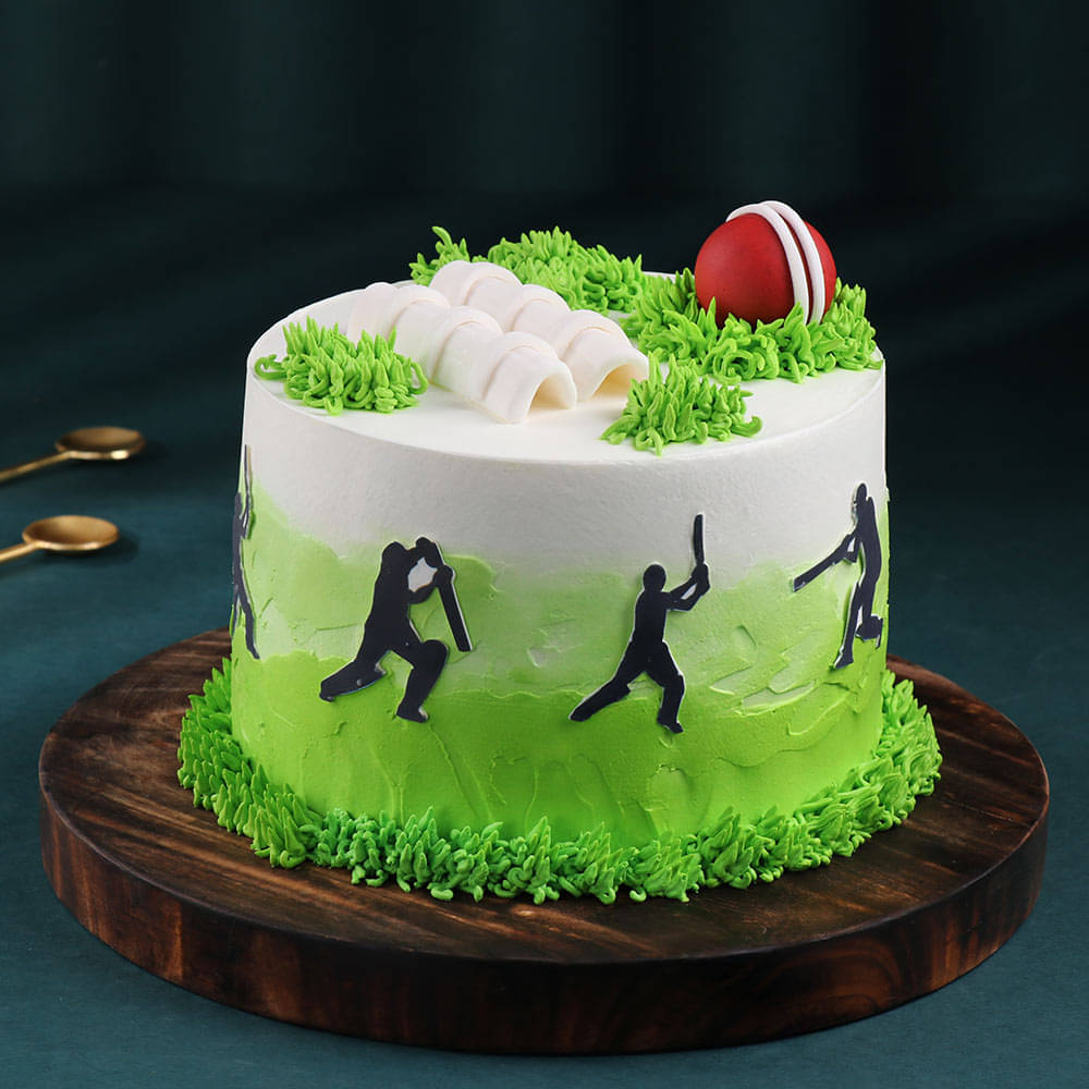 Side View of Cricket Mania Cake