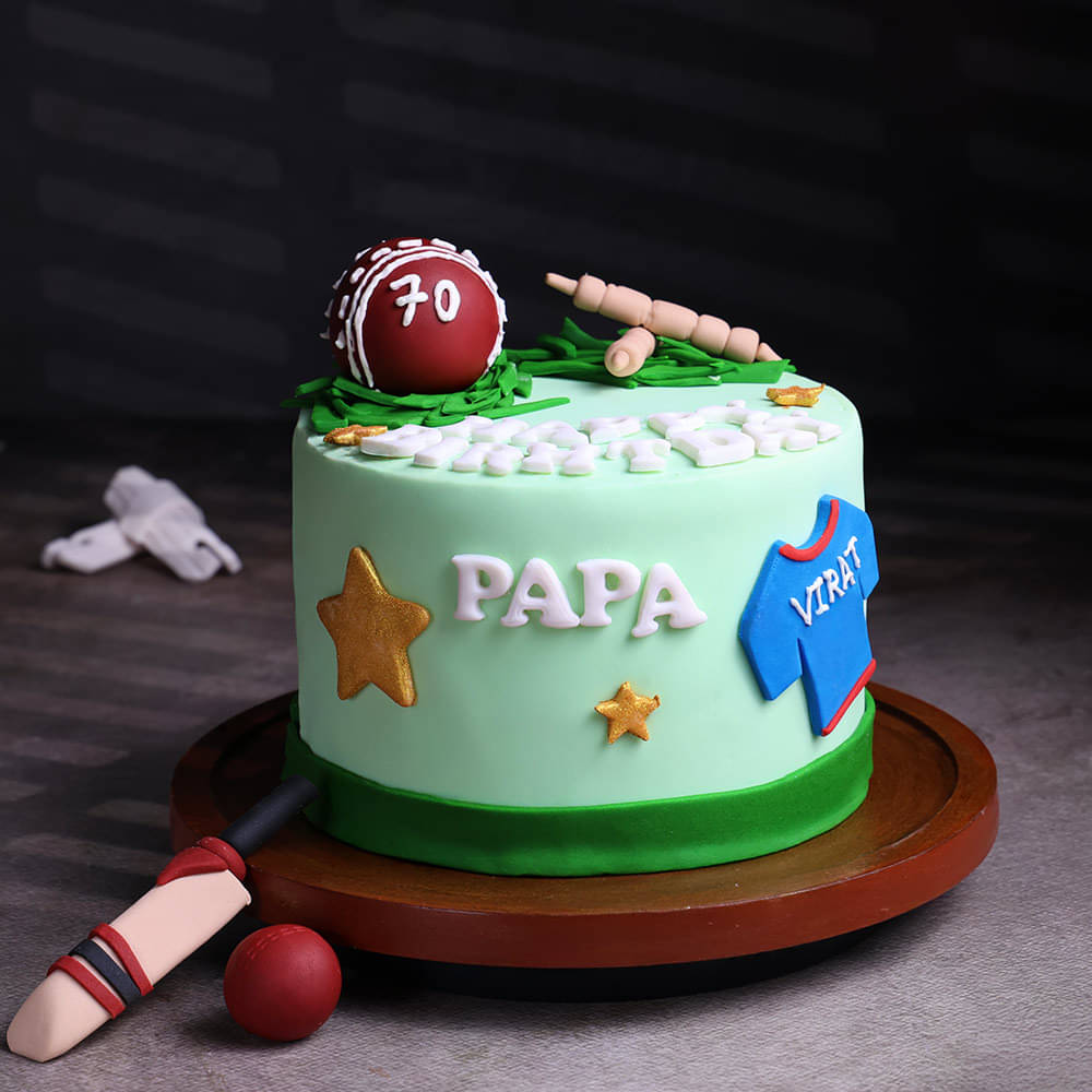 Side View Of Cricket Fever Cake 