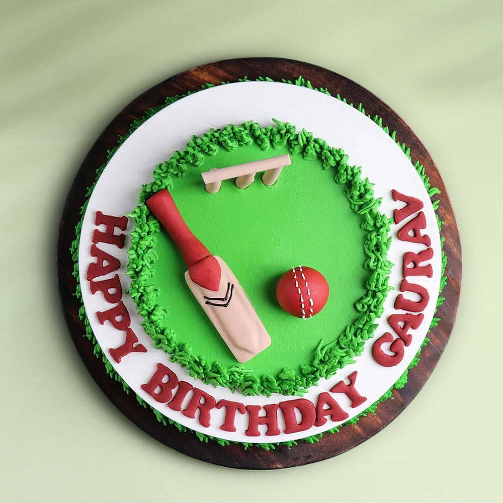 Top View of Cricket Fan Dream Cake