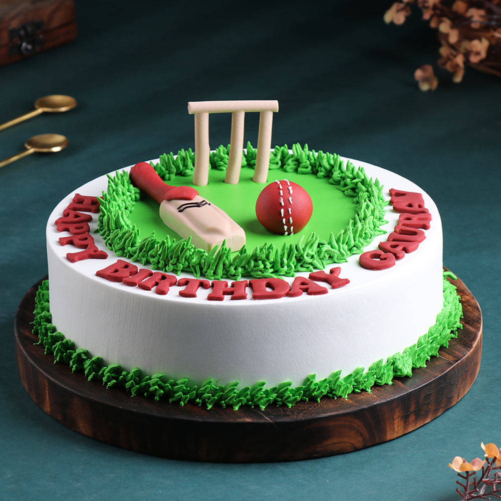 Side View of Cricket Fan Dream Cake