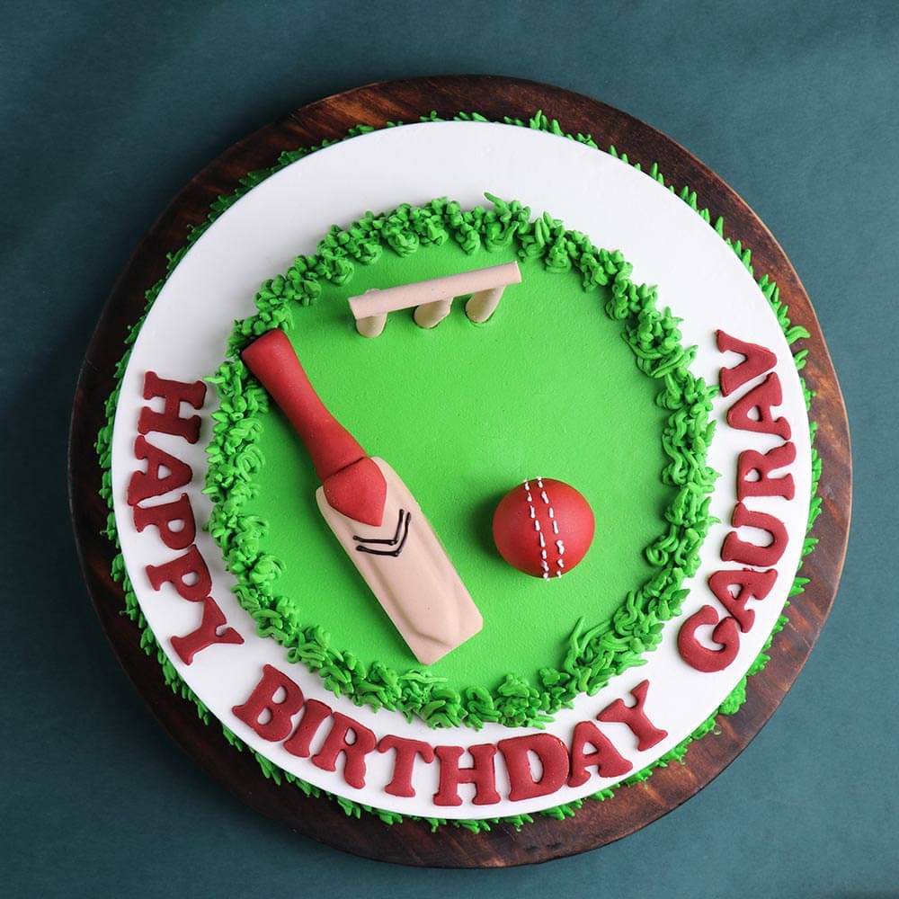 Top View of Cricket Fan Dream Cake