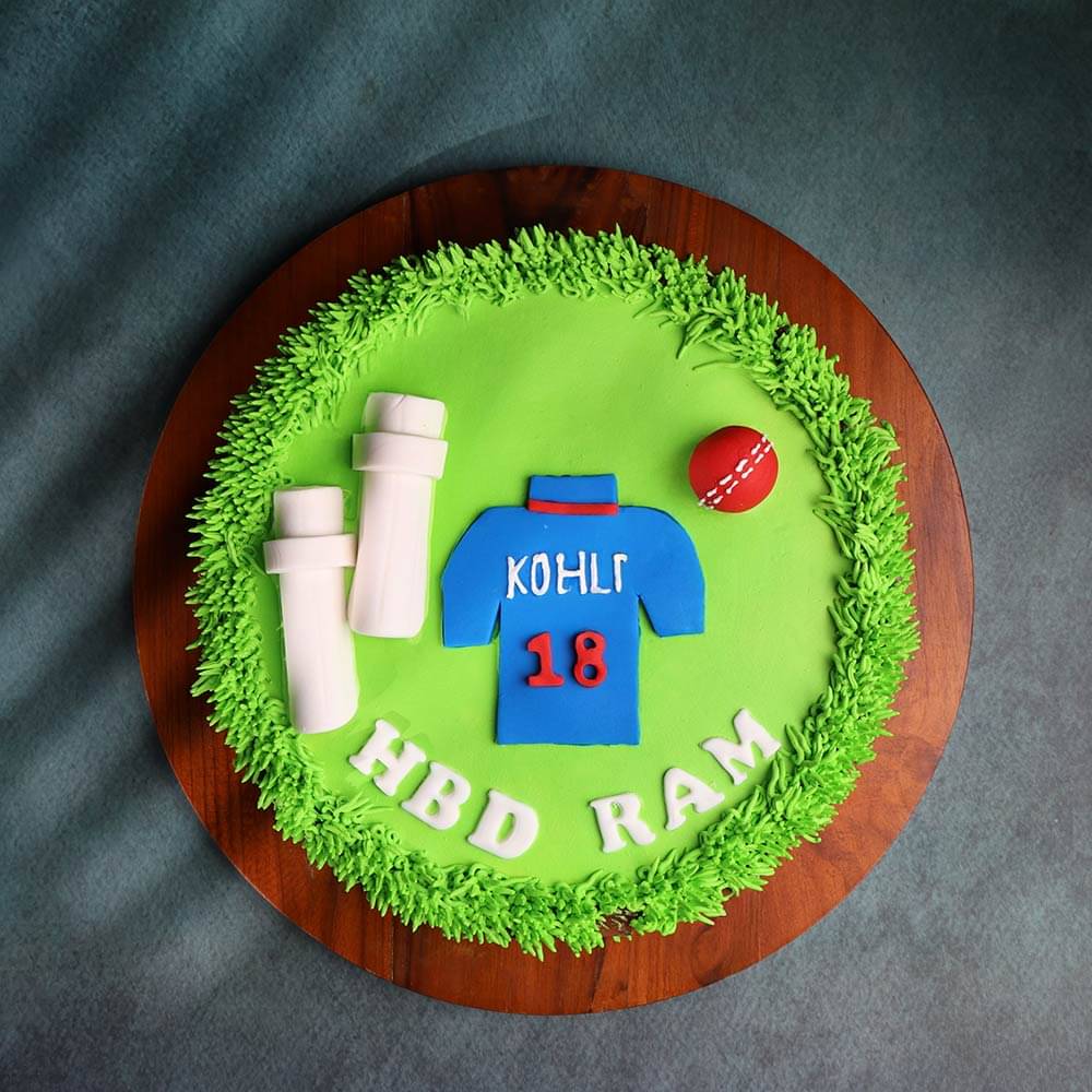 Top View of Cricket KitKat Cake