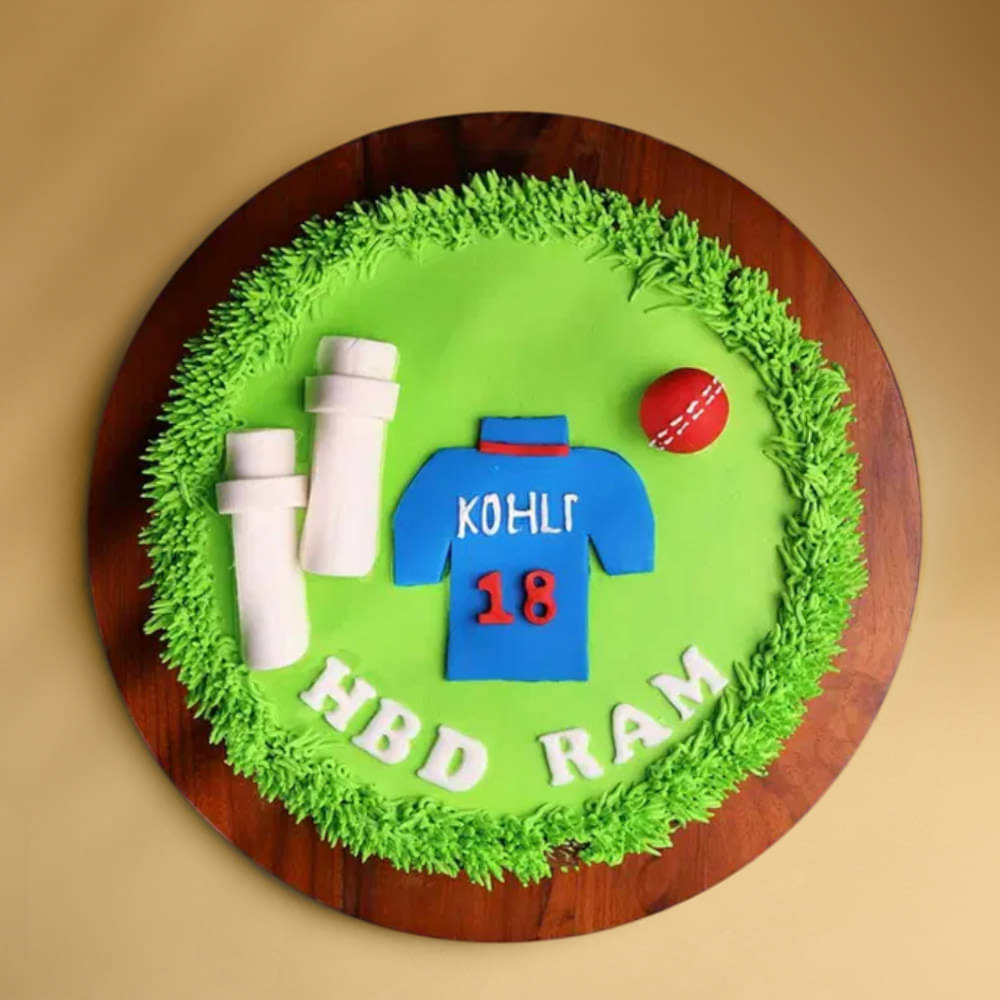 Side View of Cricket KitKat Cake