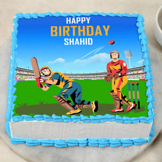 Cricket Fever Photo Theme Cake Cricket Love Photo Cake