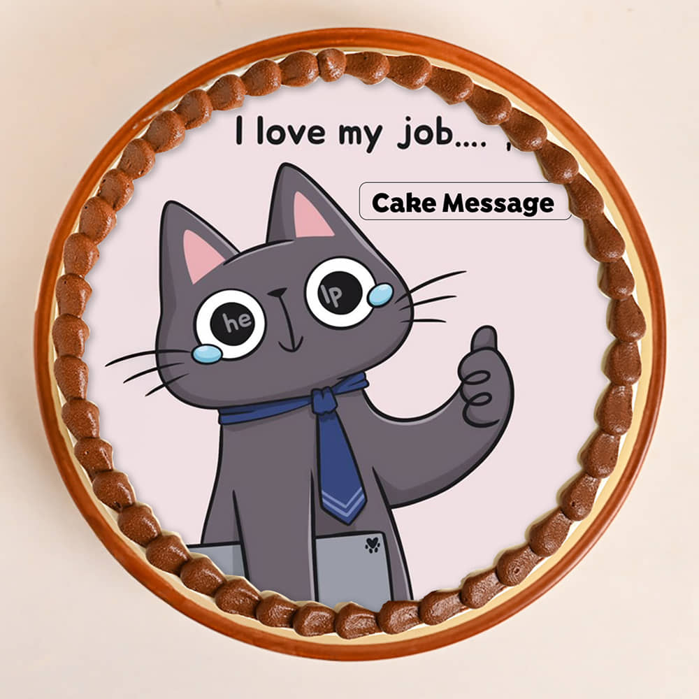Crying Corporate Cat Cake