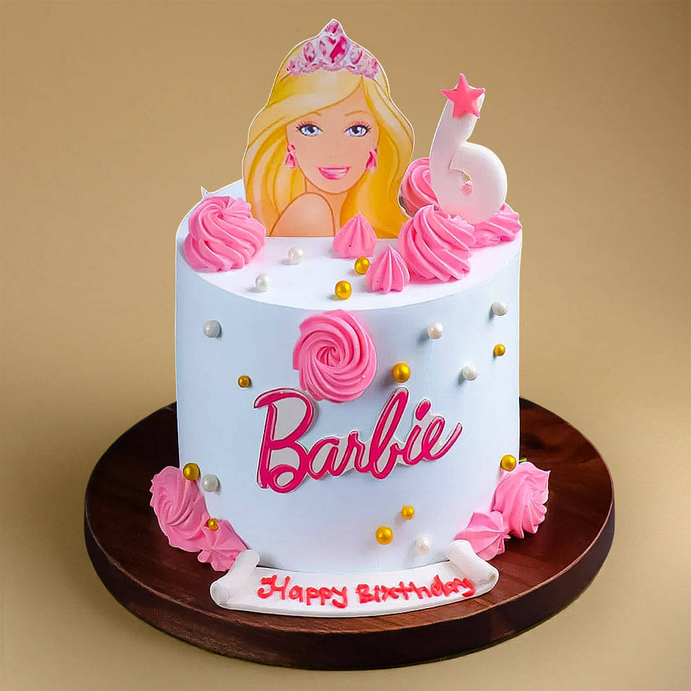 Order Crystals Barbie Cream Cake Online