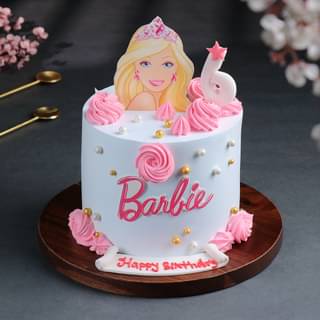 Order Crystals Barbie Cream Cake Online