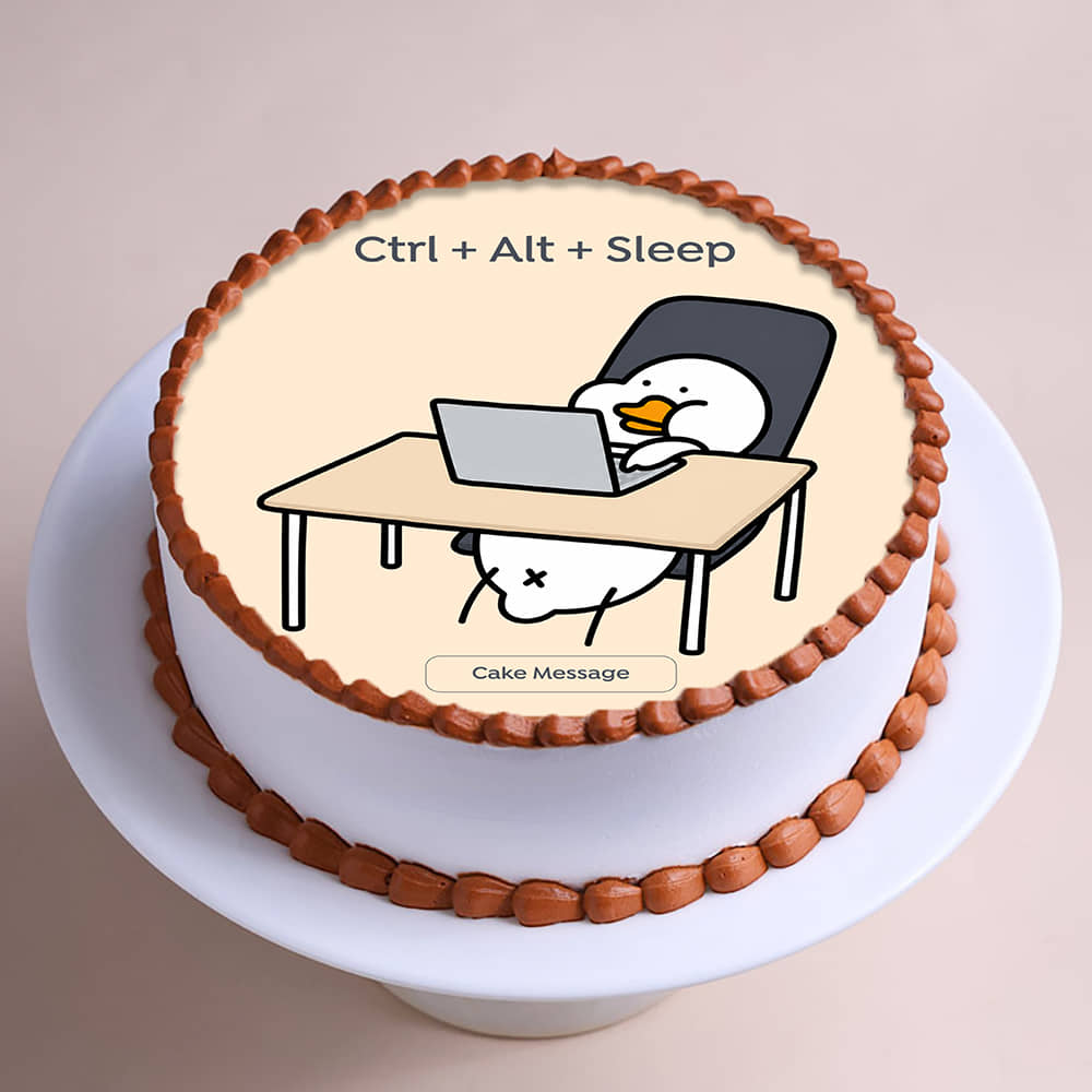 Ctrl Alt Sleep Quirky Cake