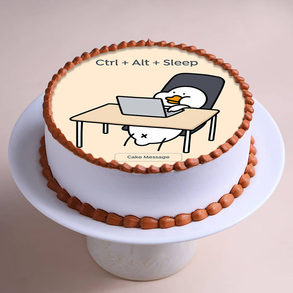 Ctrl Alt Sleep Quirky Cake