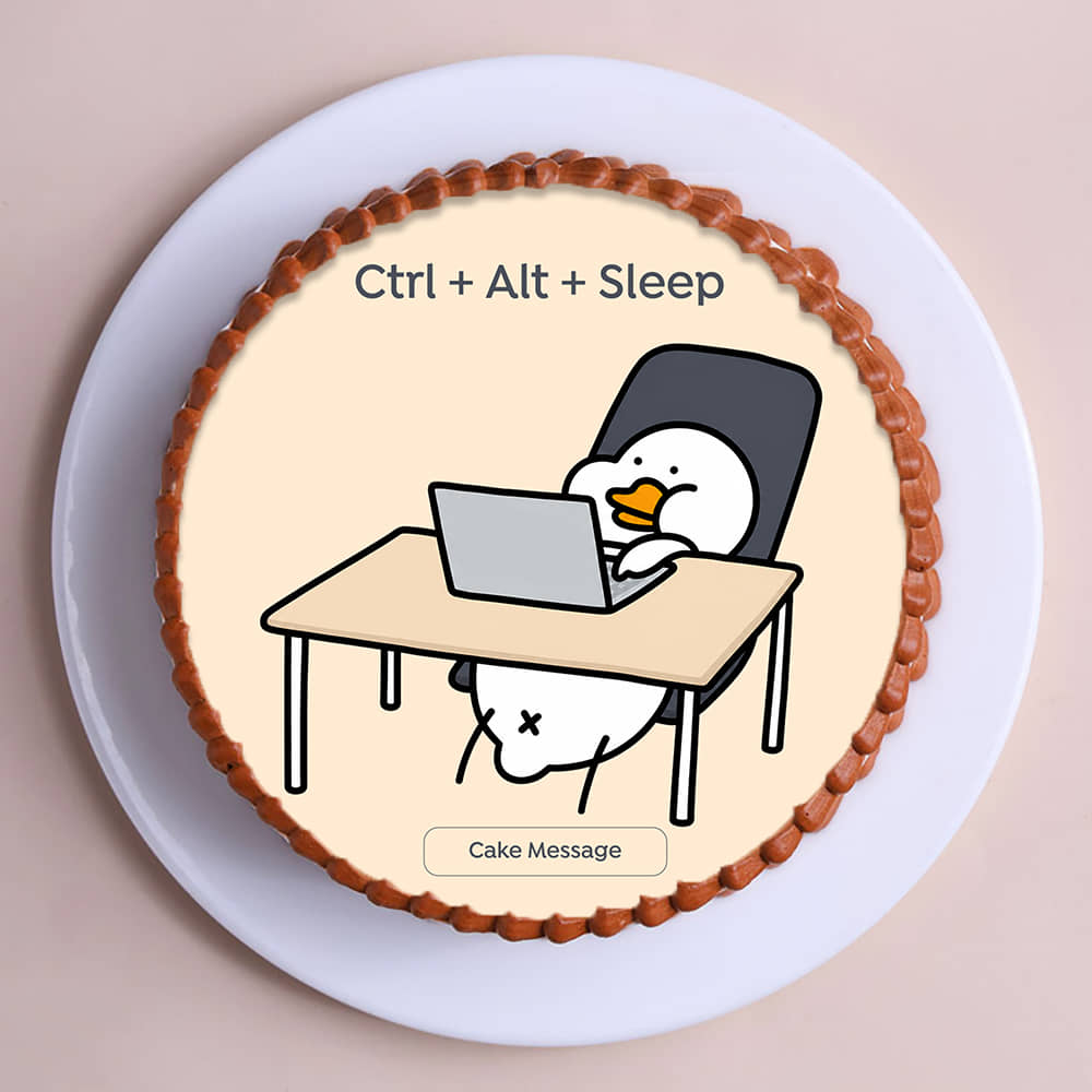 Ctrl Alt Sleep Quirky Cake