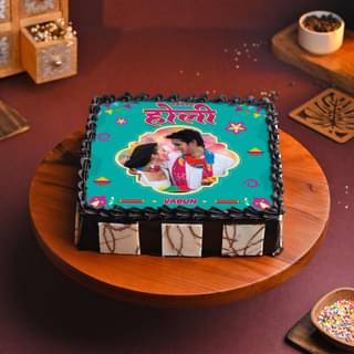 Vibrant Holi Photo Cake
