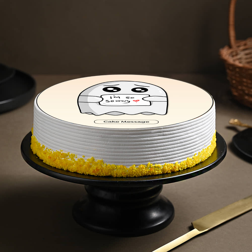 Cute Ghost Sorry Cake