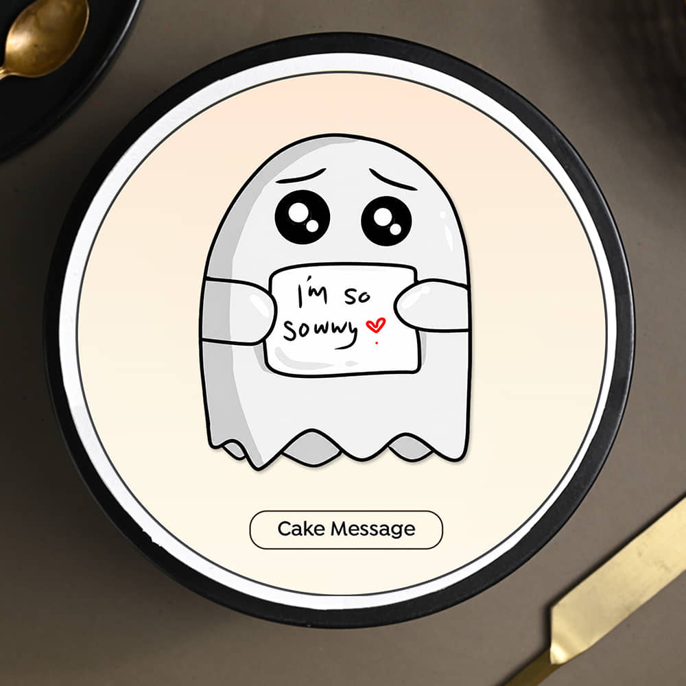 Cute Ghost Sorry Cake
