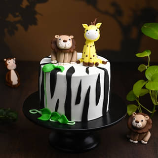 Cute Jungle Friends Cake Online