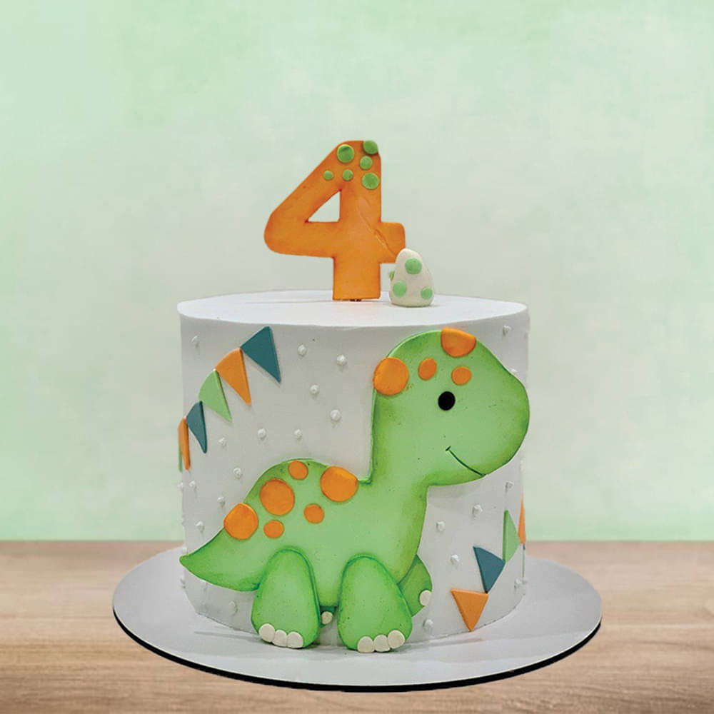 Childrens Holiday White Cake Decorated With Dinosaurs In The Jurassic  Period Jungle Concept Ideas Desserts For Kids Stock Photo - Download Image  Now - iStock