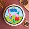 Top View of Cute Peppa Pig Photo Cake