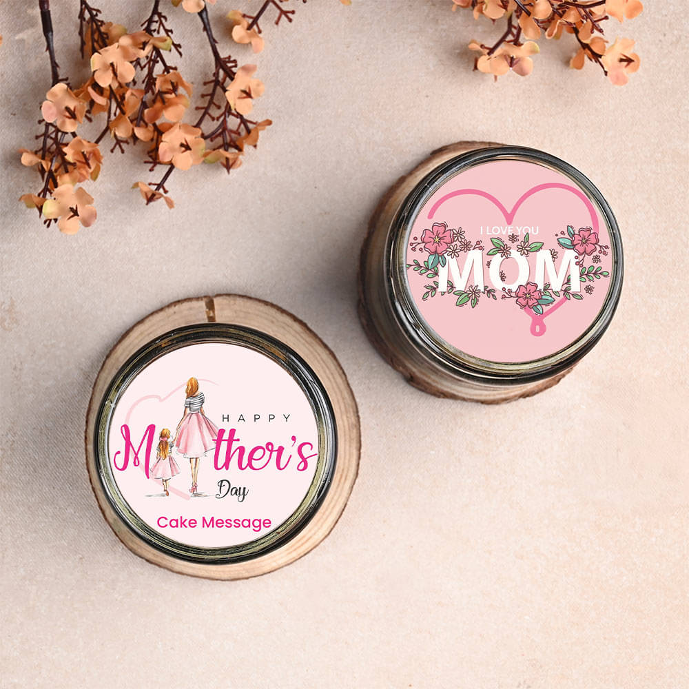 Top View: Chocolate Jar Cakes for Mother's Day