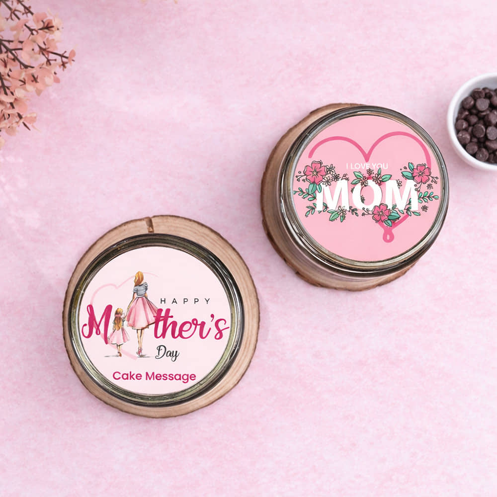 Top View: Chocolate Jar Cakes for Mother's Day