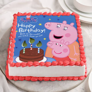Cutesy Peppa Pig Birthday Cake