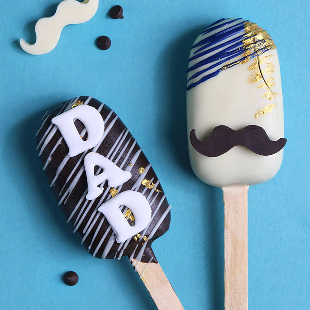Dad Moustache Chocolate Cake Pops