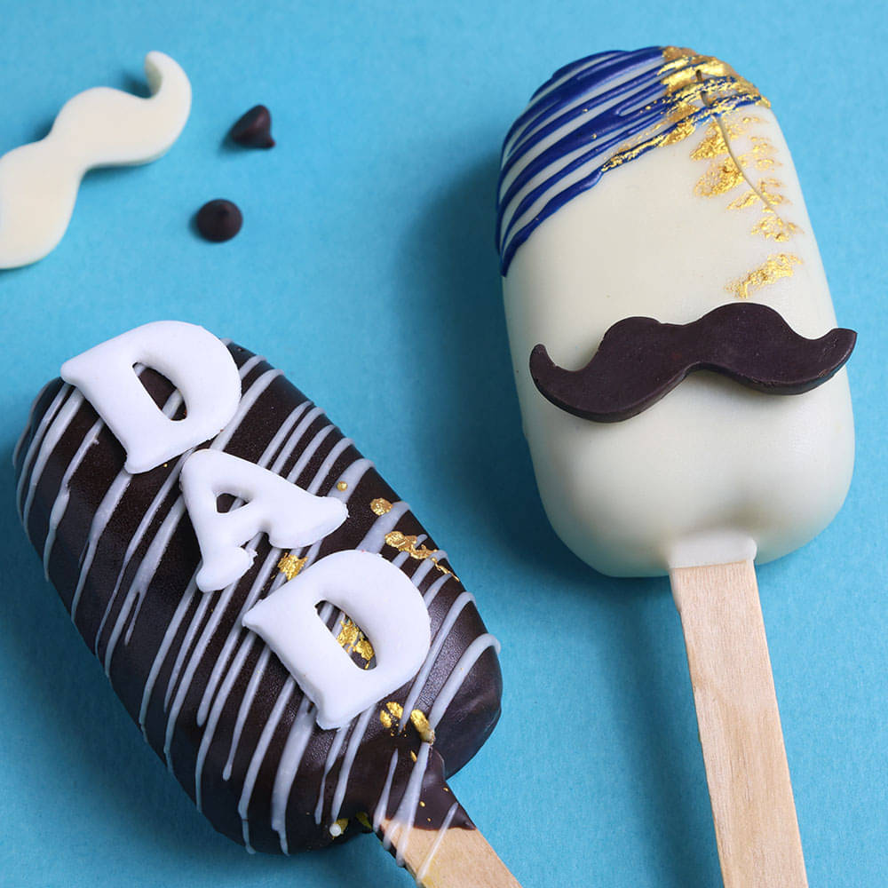 Dad Moustache Chocolate Cake Pops