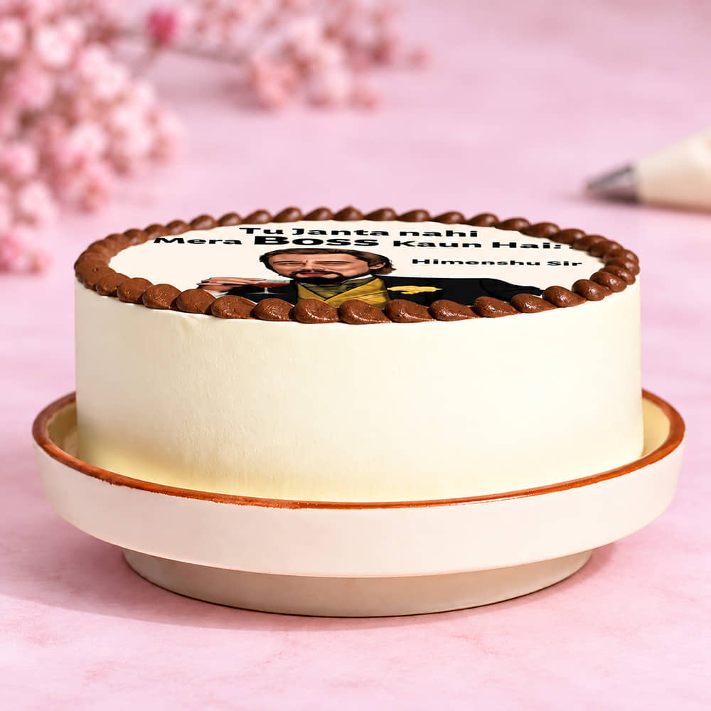 Top View of Playful Boss Day Cake