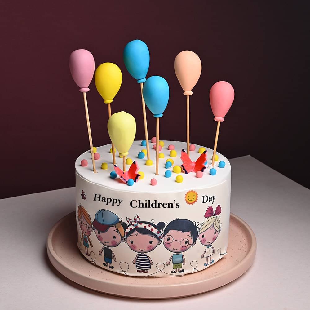 Dainty Pineapple Childrens Day Semi Fondant Cake