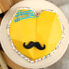 Heart Shape Yellow Mens Day Pinata Cake