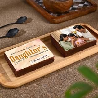 Daughters Day Choco Walnut Photo Brownies 